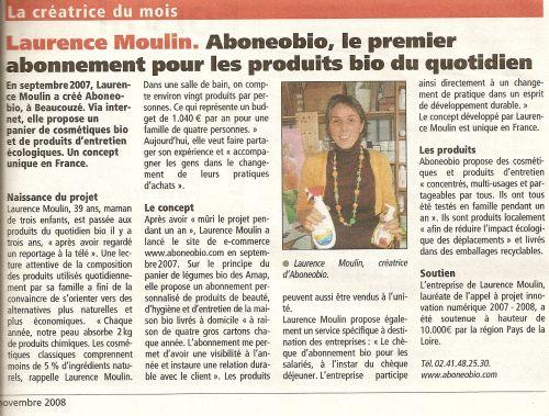 Abonéobio dans le Journal des Entreprises