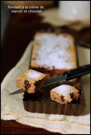 Fondant à la crème de marron et pépites de chocolat (sans beurre) Fondant à la crème de marron et pépites de chocolat (sans beurre)
