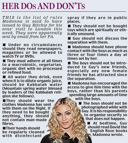 Les 12 commandements de Madonna