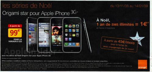 iPhone 3G : Orange le proposera à 99 euros Orange iPhone 3G Noel
