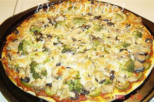 Pizza végétarienne aux brocolis