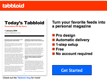 tabbloid tabbloid transforme vos flux RSS en magazine PDF