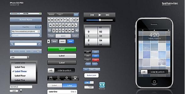 iphone  Interface de liPhone en PSD