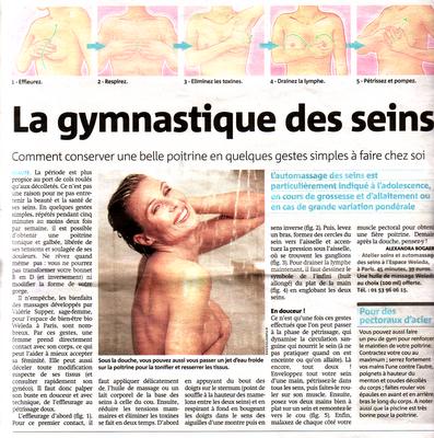 article métro santé nénés massage palper sa poitrine gymnastique des seins