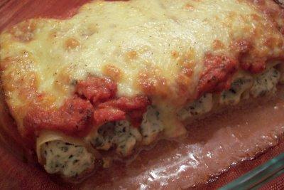 Gratin de cannellonis farcis aux herbes