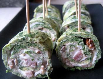 Roulade d'épinard au chèvre et lardons Roulade d'épinard au chèvre et lardons