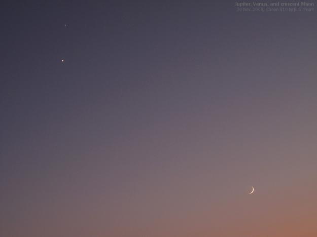 Conjonction de la Lune avec Jupiter et Vénus