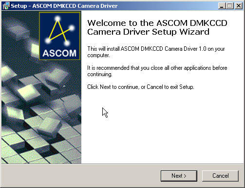 Nouveau driver : ASCOM DMKCCD pour Windows