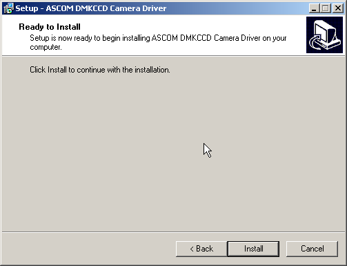 Nouveau driver : ASCOM DMKCCD pour Windows