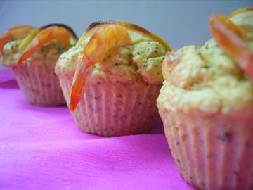 Muffins au crabe, crevettes, citron, pavot pour le muffins monday#12
