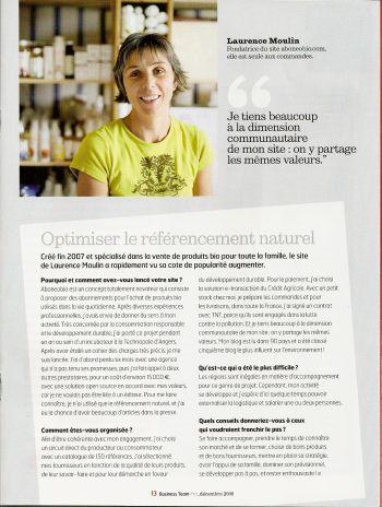 Abonéobio dans Business Team Pro le magazine SFR adressés aux Professionnels