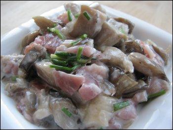 Feuilletés aux pleurotes et jambon de Parme