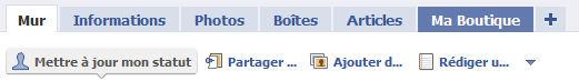 L'onglet 'Ma boutique' sur votre compte Facebook