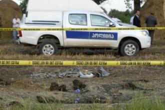 Géorgie: le mystère du missile russe éclairci? L'endroit où aurait été larguée une bombe de 700 kilos, près du village de Tsiteloubani (Reuters)