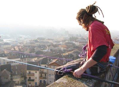 Vince: Ma première Highline!!!!!! Yargla!