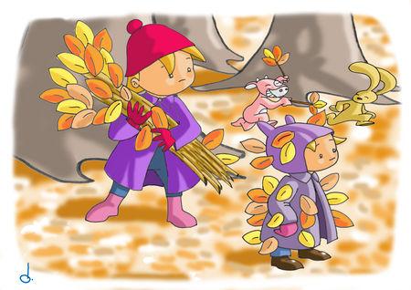 Conte de Noël 2 : Un cri dans la forêt Ceuillette_feuilles