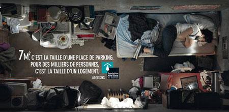 Campagne pub : Affiche Parking de la Fondation Abbé Pierre