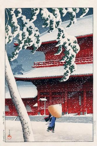 Temple de Zojo, Shiba - Kawase Hasui Temple de Zojo, Shiba - Kawase Hasui