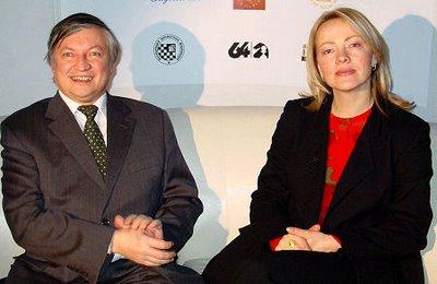 Anatoly Karpov et son épouse Natalia - photo Chessbase 