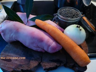 Zampone e lenticchie - Pied de porc aux lentilles