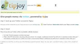 Tipjoy un clone de Twitpay : systeme de paiement sur Twitter