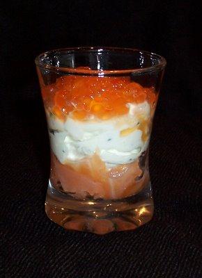 Verrines de fêtes au saumon