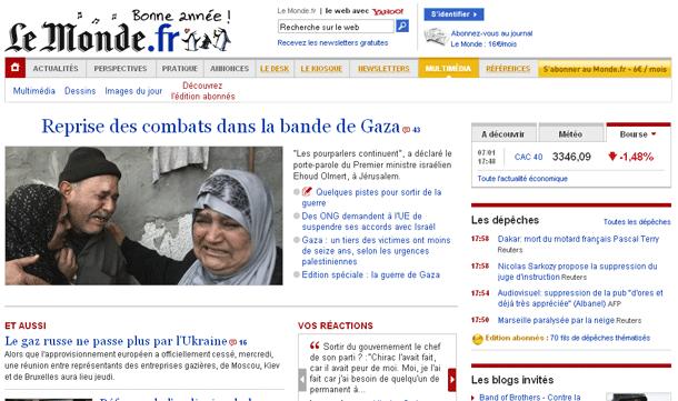 Page d'accueil du Monde.fr
