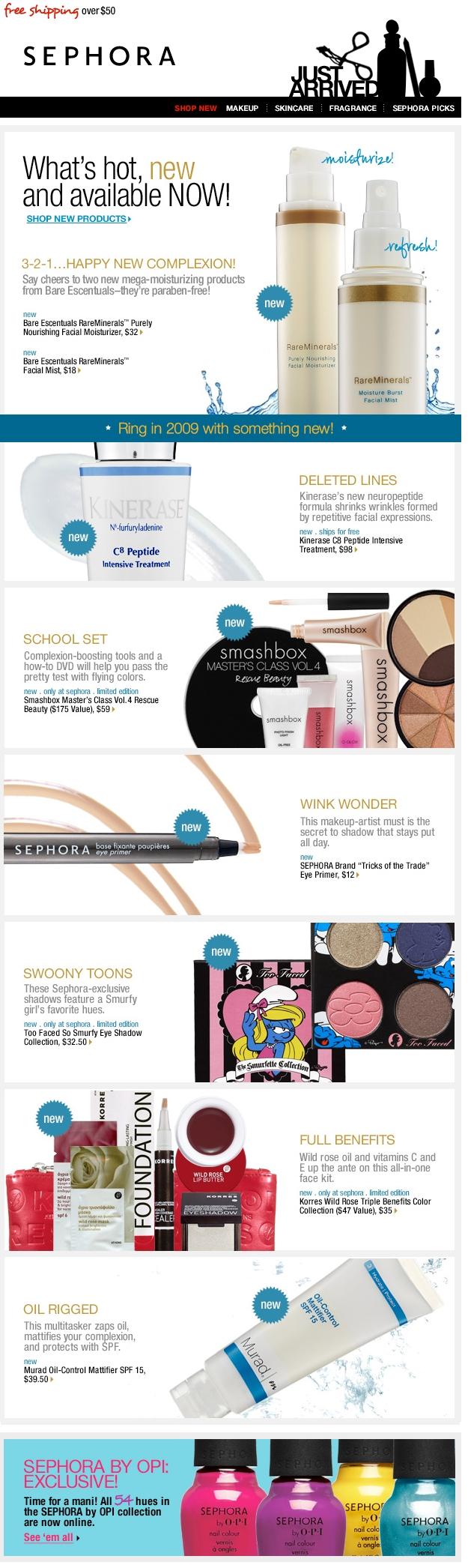 Sephora US - Objet : Brand new year, brand new products