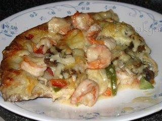 Pizza aux Crevettes et aux Légumes,délicieuse pâte à pizza à la bière MAP