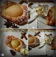 Cliquez pour agrandir : Feuilletés de poires sabayon à la cannelle Feuilletés de poires sabayon à la cannelle