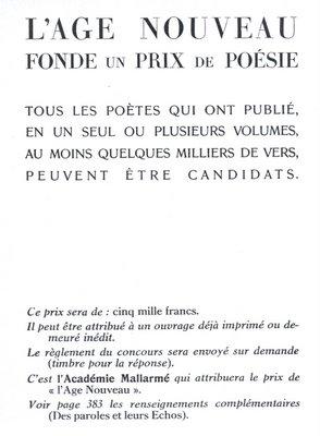 Un prix de poésie décérné par l'Académie Mallarmé, enfin !