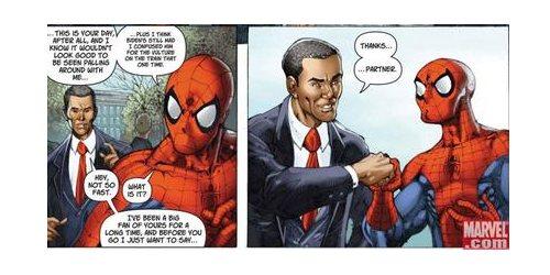 Obama saué par Spider-man