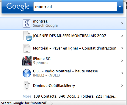 quick search box quick-search-box-2 Google Quick Search Box pour Mac