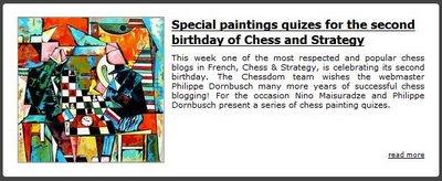 Chessdom, partenaire de Chess & Strategy pour le Corus 2009 L'anniversaire de Chess & Strategy sur Chessdom avec le Nino Chess Quiz