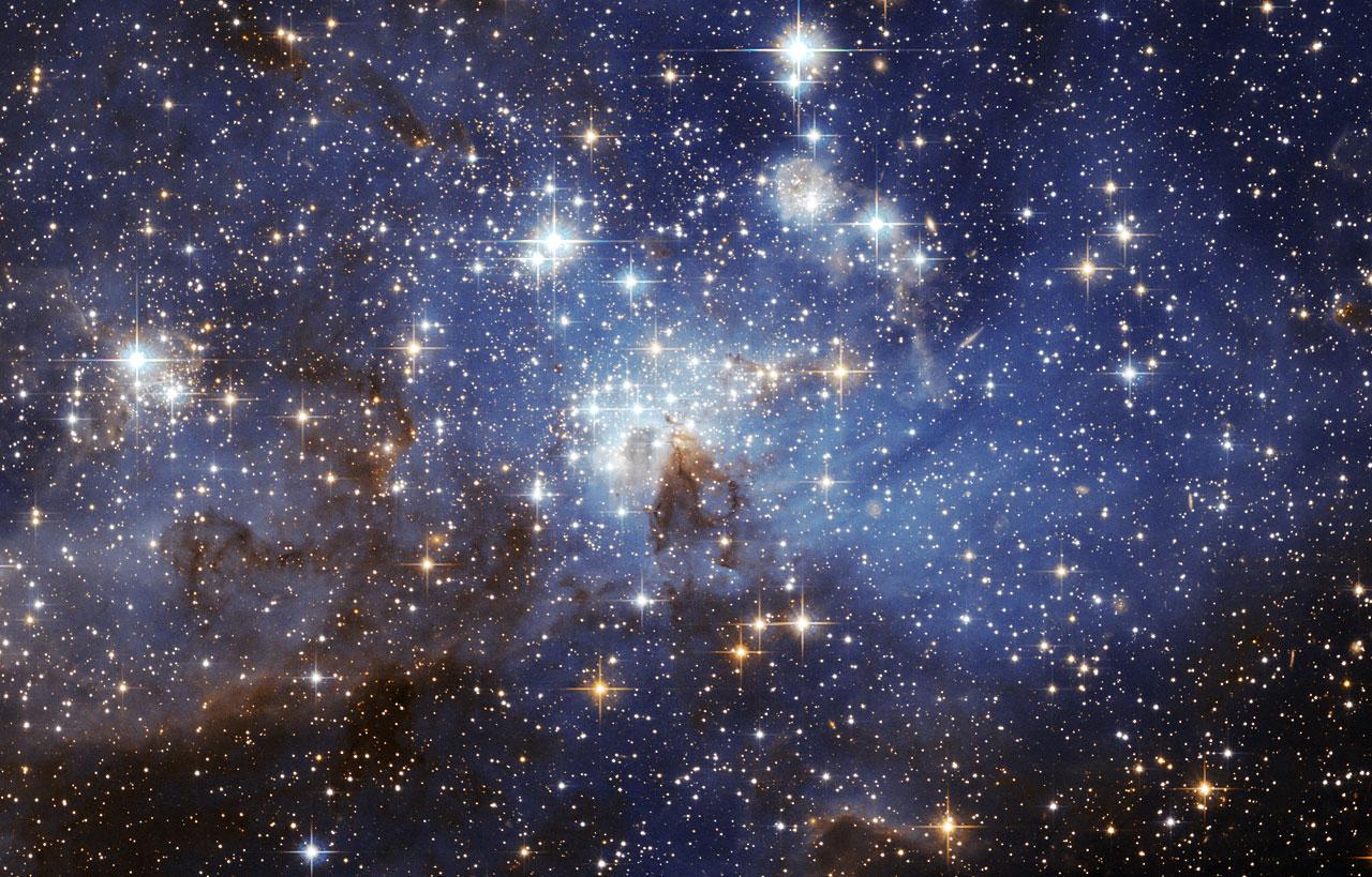 Inventaire des Croix du Ciel. Grand Nuage de Magellan photographié par Hubble. Cliquer pour agrandir, puis faites-en votre fond décran.