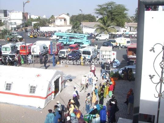 Photos: Sénégal-incendie-effondrement d'un immeuble: deux sapeurs portés disparus