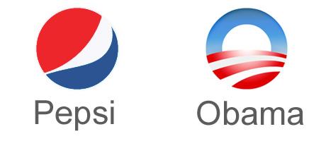 Logos Pepsi Obama Comparatif