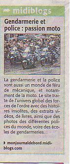 Mon blog à l'honneur sur Midi Libre MIDIBLOGS 20.01.09