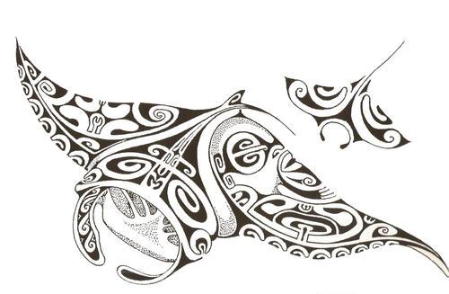 Motif tatouage polynsien raie manta   Paperblog