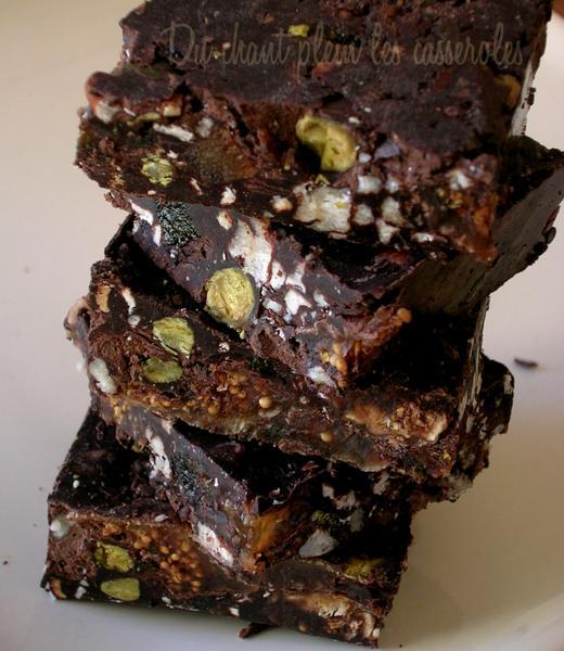 De l'énergie, du réconfort en pavés (chocolat et fruits secs) De l'énergie, du réconfort en pavés (chocolat et fruits secs)