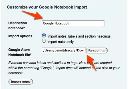 evernote-importer Evernote peut maintenant importer les notes de Google Bloc-notes