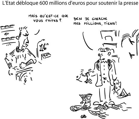 L'Etat débloque 600 millions d'euros pour soutenir la presse L'Etat débloque 600 millions d'euros pour soutenir la presse