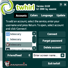 twhirl Twhirl intègre maintenant Seesmic, Ping.fm et la recherche active 