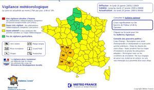 Meteo-France laisse 6 départements en vigilance orange crue Meteo-France laisse 6 départements en vigilance orange crue