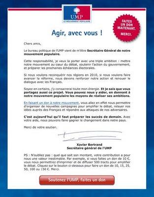 L'UMP donneuse de leçons budgétaires ... fait la quête