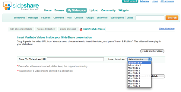 slideshare-11 SlideShare: intégrez des vidéos YouTube dans vos présentations