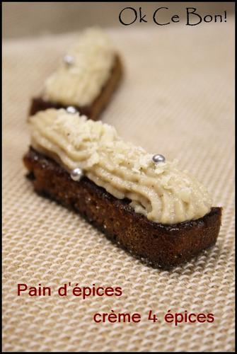 Croustillants de pain d'épices et leur crème au 4 épices