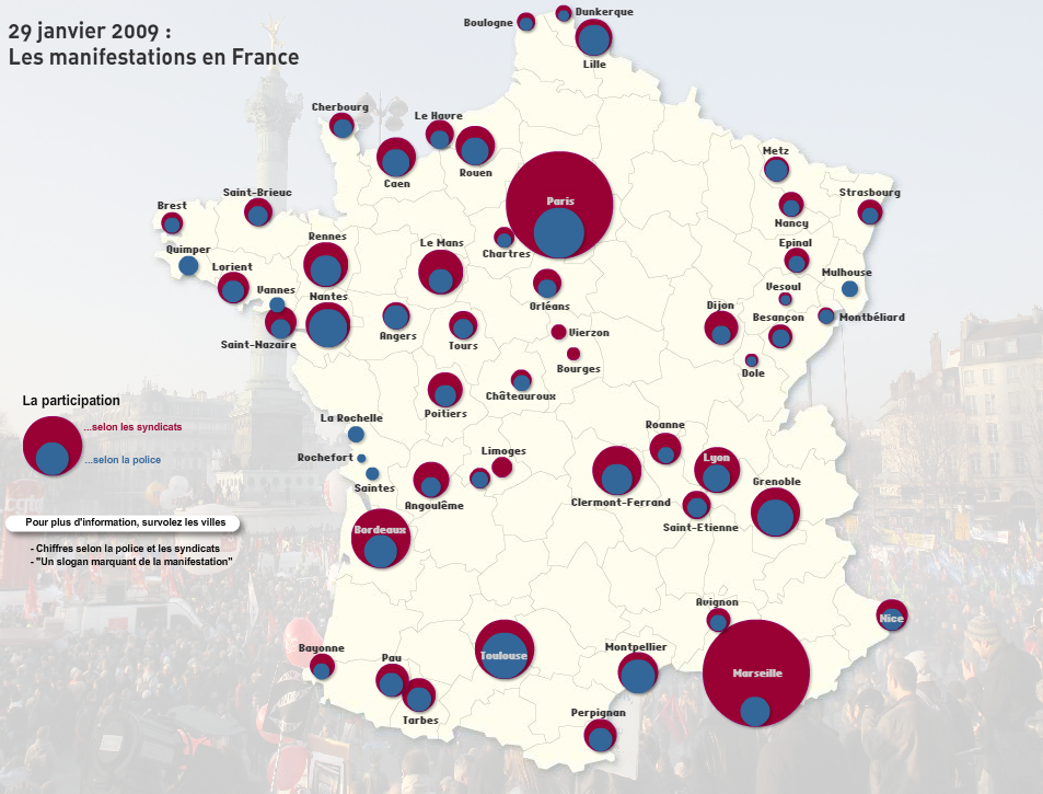 Carte de France Manifestation