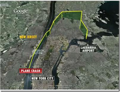 FLT 1549 - trajectoire image