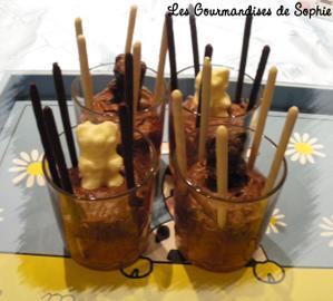 Cage aux mikados express (verrines chocolat abricot) Cage aux mikados express (verrines chocolat abricot)